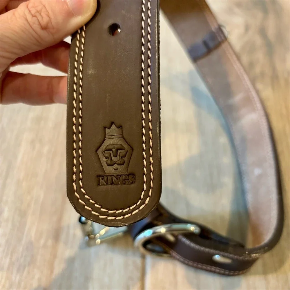 Redline K-9 Dog Collar Size L Brown Heavy Duty Adjustable Buckle D-Ring